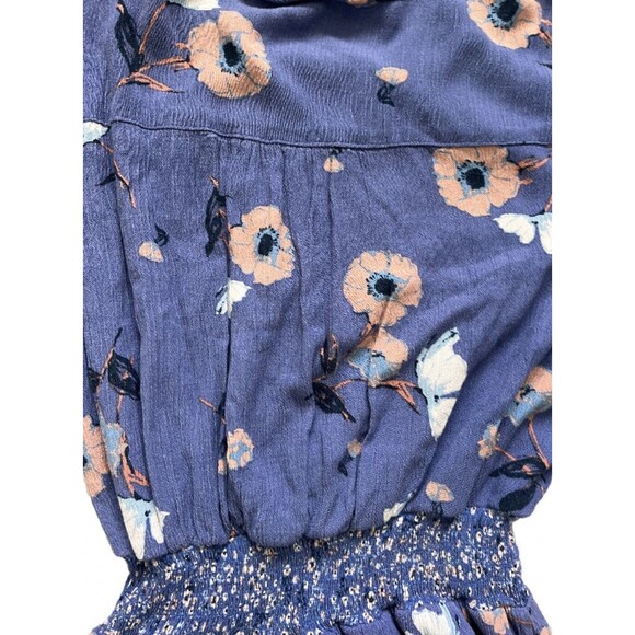 Shyanne Dress Women's Small Blue Floral Long Sleeve Western Belle Tassel Ties - Picture 12 of 12